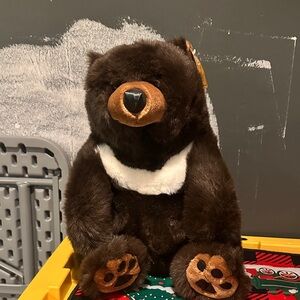 Fiesta Chocolate Brown and White Stuffed Bear